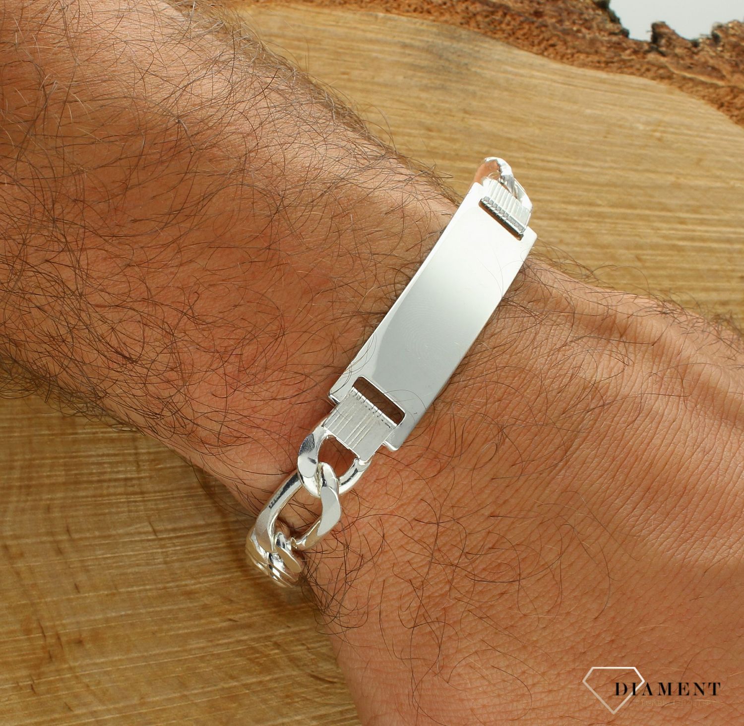 Bransoleta srebrna 925 figaro 9 mm z blaszką DIA-BRA-11514-925 9mm. Srebrna bransoletka męska. Srebrna bransoletka z blaszką. Bransoletka srebrna gruba. Bransoletka srebrna na prezent dla mężczyzny..jpg